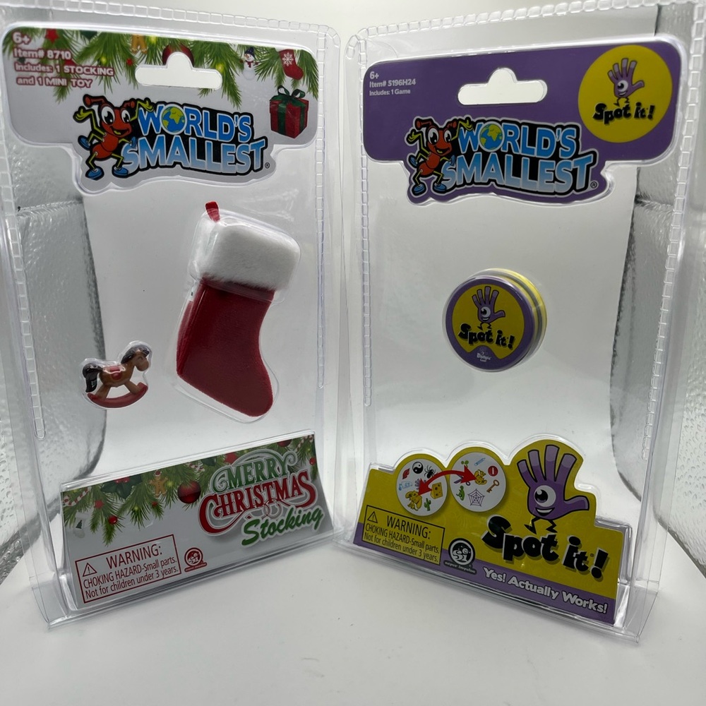 World’s Smallest Merry Christmas Stocking/‎ Rocking Horse and Spot It Game New